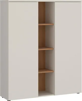 Productafbeelding van Hoge kast Hamm, dressoir 116x40x144cm, kashmir eikenhout, caramelkleur, 2 deuren (18852)