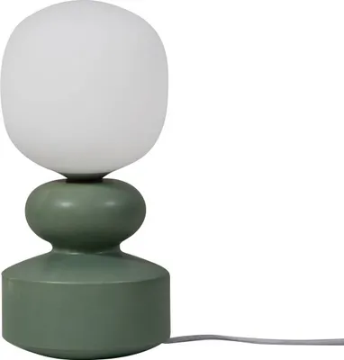 Produktbild von Lucande Tischleuchte Fidelo, weiß/grün, 38 cm, Glas, Keramik