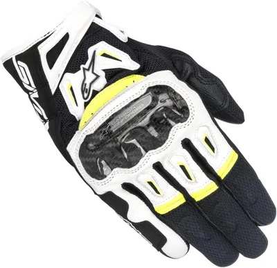 Produktbild von Alpinestars SMX-2 Air Carbon V2 Gloves Black/White/Yellow Fluo 2XL Motorradhandschuhe
