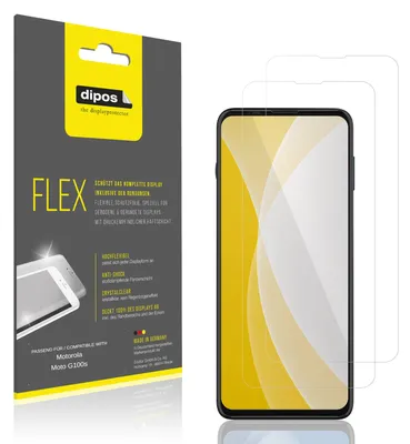 Produktbild von 2x Schutzfolie für Motorola Moto G100s Folie, 100% Displayabdeckung, dipos Flex