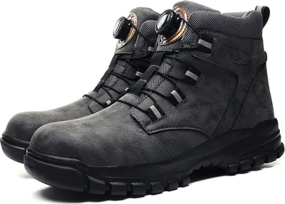 Produktbild von Sicherheitsstiefel mit Drehschnalle, Herren-Arbeits-Trainingsschuhe, durchstichfeste Sicherheits-Arbeitsstiefel, Größe 47