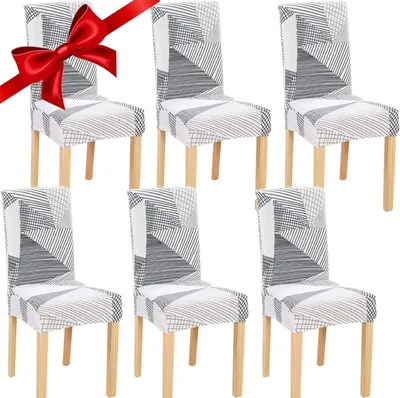 Immagine prodotto di Omgoods - Set di 6 coprisedie elasticizzati, rimovibili e lavabili