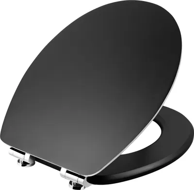 Produktbild von WC-Sitz BLACK STEEL Matt Schwarz Holzkern mit Absenkautomatik und Schnellbefestigung