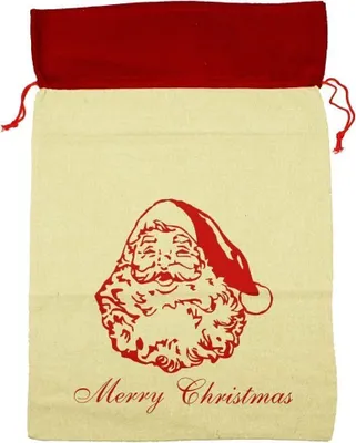 Produktbild von HAAC Weihnachtssack aus Leinen Weihnachtsmann Nikolaussack 70 x 50 cm Weihnacht