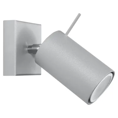 Zdjęcie produktu dla Kinkiet RING szaro-srebrny 1xGU10x40W metal wym:8x15x15cm IP20 Sollux Lighting