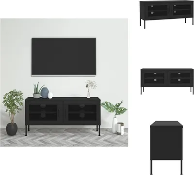 Obrázek produktu pro vidaXL TV skříňka černá 105x35x50 cm ocel - TV nábytek