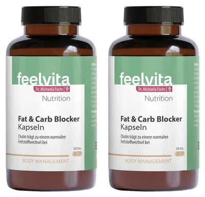 Produktbild von Genius Feelvita Nutrition Fat & Carb Blocker Kapseln 4-Monatsvorrat (240 Kapseln)