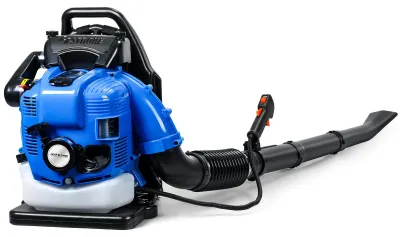 Imagen del producto de Soplador de hojas a gasolina - Soplador de hojas para la espalda - Desmalezadora - Soplador de jardín - Motor de 75,6 cc de 4 tiempos - Diseño portátil para llevar en la espalda
