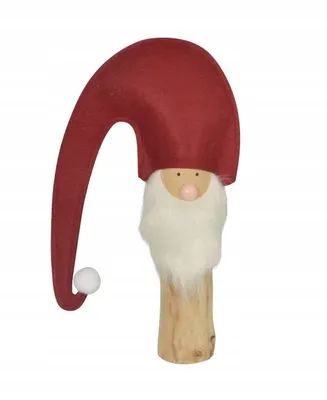 Produktbild von Weihnachtsfigur Weihnachtsmann auf Baumstamm Heimdekoration 46 cm