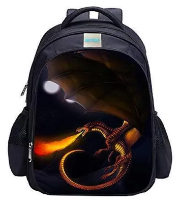 Image de Sac à dos pour enfants, motif dragon, 42x32x17 cm, en nylon, résistant à l'eau