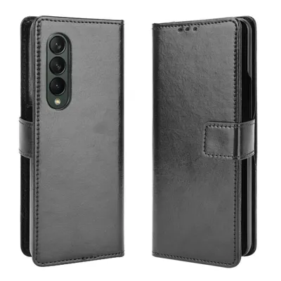 Immagine prodotto di Custodia protettiva per smartphone Samsung Galaxy Z Fold3 5G, tipo portafoglio, con protezione a 360 gradi, colore nero