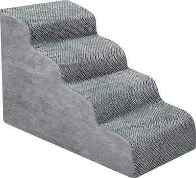 Obrázek produktu pro 4 schody pro psy protiskluzové schody pro domácí mazlíčky, výška 42 cm, odnímatelné omyvatelné, schody pro kočky schody pro psy - šedé