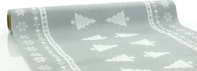 Produktbild von Sovie HOME Weihnachtstischläufer White Tree in Silber aus Linclass® Airlaid 40 cm x 4,80 m, 1 Stück