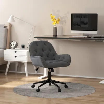 Imagen del producto de Silla de oficina - Silla giratoria - Silla de escritorio - Silla de trabajo - Silla - Gris oscuro, altura del asiento ajustable