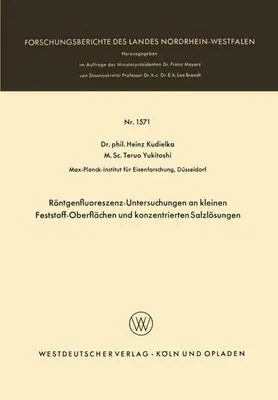 Obrázek produktu pro Röntgenfluoreszenz-Untersuchungen an kleinen Feststoff-Oberflächen und konzentrierten Salzlösungen