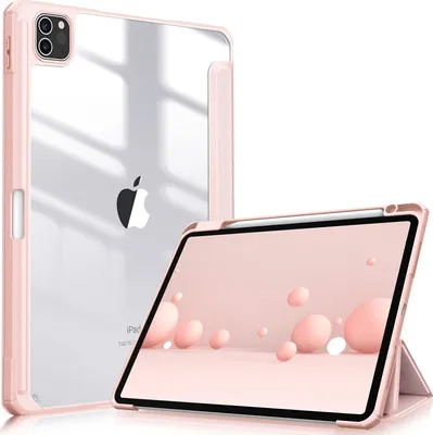 Produktbild von Fintie Hybrid Hülle für iPad Pro 11 2022/2021 (3./4. Generation) mit Stifthalter - Stoßfeste Schutzhülle mit transparenter Hartschale auf der Rückseite für iPad Pro 11 2020/2018, Roségold
