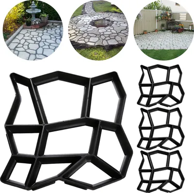 Immagine prodotto di Jopassy 5X Stampo per pavimentazione marciapiede  DIY Pavimentazione in calcestruzzo Stampo nero per giardino Sagoma per casseforme