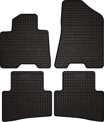 Image de Tapis de sol voiture en caoutchouc pour Hyundai Tucson III (2015-2020, SUV) Noir, lot de 4 pièces, fixations