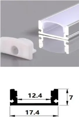 Zdjęcie produktu dla Zestaw profili aluminiowych LED 2 m: anodowane + akcesoria