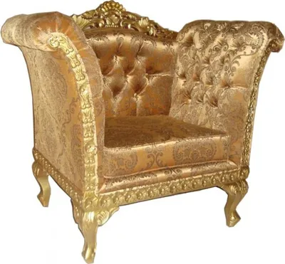 Produktbild von Casa Padrino Barock Lounge Sessel Gold Muster / Gold Möbel Antik Stil - Wohnzimmer Club Möbel Sessel