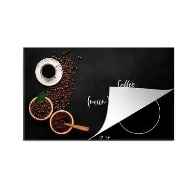Obrázek produktu pro KitchenYeah® Káva na sporáku - Definice - Slovník - Indukční ochrana - Indukční vařič - Zrnková káva , 90x52cm, dekorace do kuchyně, keramický kryt varné desky, krycí deska na varnou desku