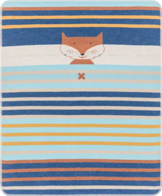 Produktbild von David Fussenegger Babydecke Juwel 'Fuchs Multistreifen' 70 x 90 cm Marine - Blau