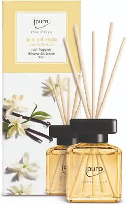 Obrázek produktu pro ipuro ESSENTIALS soft vanilla, Lahvička s vůní, Tyčinkový difuzér, 0,05 l