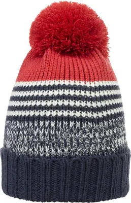 Produktbild von Jungenmütze, rot und blau mit Döll-Pompon