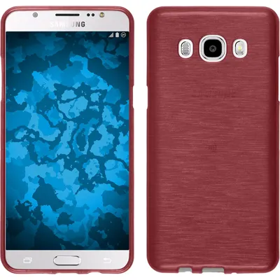 Produktbild von PhoneNatic Case kompatibel mit Samsung Galaxy J5 (2016) J510 - rosa Silikon Hülle brushed + 2 Schutzfolien