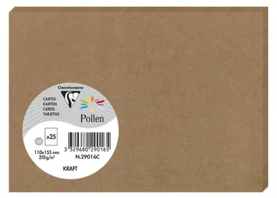 Productafbeelding van Pollen-enveloppen van Clairefontaine, type 29016C. Pollen-enveloppen van Clairefontaine, formaat C6, kraftbruin