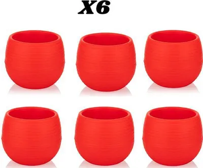 Obrázek produktu pro 6 ks květináčů Cactus červených 10 cm s drenáží, UV odolné květináče pro vnitřní i venkovní použití