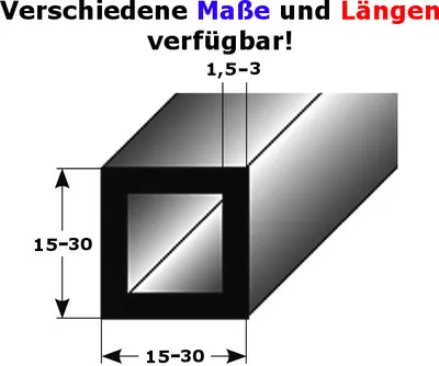 Produktbild von Vierkantrohr "Montalbo" Montageprofil / Bauprofil, aus Aluminium-2000-15 mm