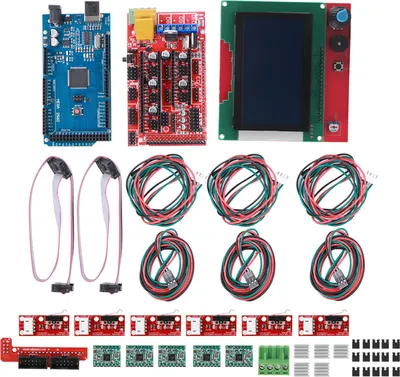 Produktbild von 3D-Drucker-Kit RAMPS 1.4 12864 Controller + A4988 Chipplatine, passend für Reprap