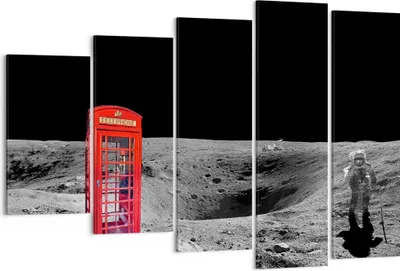 Produktbild von Bild auf Leinwand - Leinwandbild - Telefon london Mond Astronaut - 150x100cm - Wand Bild - Wanddeko - Leinwanddruck - Bilder - Kunstdruck - Leinwand bilder - Wandkunst - EG150x100-3181