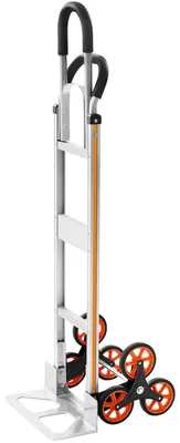 Productafbeelding van Trolley voor trappen, draagvermogen 150 kg, inklapbare trolley van aluminiumlegering met uitschuifbaar handvat, 6 wielen en 2 elastische banden. Geschikt voor gebruik in huis, voor boodschappen en in magazijnen