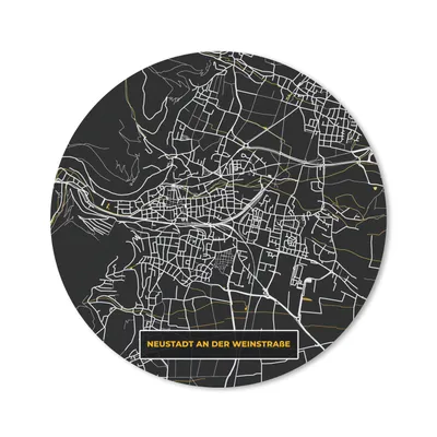Produktbild von MuchoWow® Mauspad Mousepad Deutschland - Schwarz und Gold - Neustadt an der Weinstraße - Stadtplan - Karte 40x40 cm - Mousepads - Maus Mat - Pad - Mausunterlage - Schreibtisch Accessoires