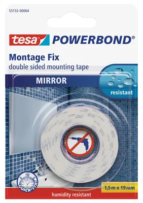 Produktbild von Tesa Powerbond Mirror Klebeband, weiß, 1,5 m x 19 mm