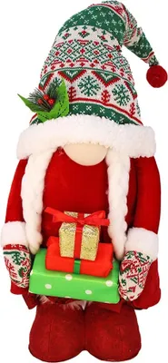 Image de Décoration Père Noël de 80 cm avec bonnet en tricot