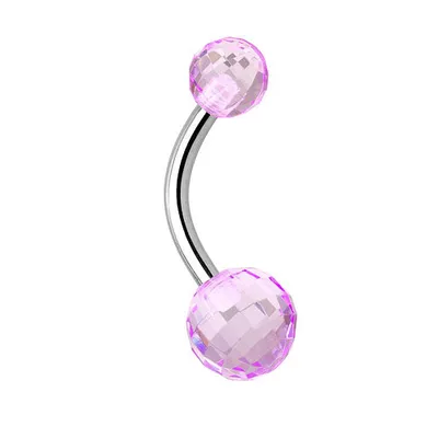 Produktbild von Taffstyle Bauchnabelpiercing Bauchnabelpiercing Stecker Disco Kugel, Lila