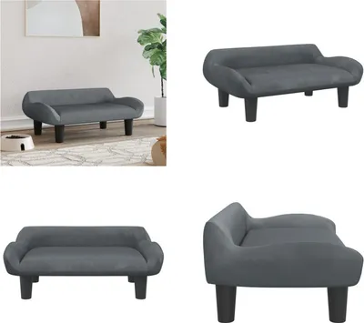 Produktbild von vidaXL Hundebett Dunkelgrau 70x40x24 cm Samt - Hundebett - Hundebetten - Hundesofa - Haustiersofa