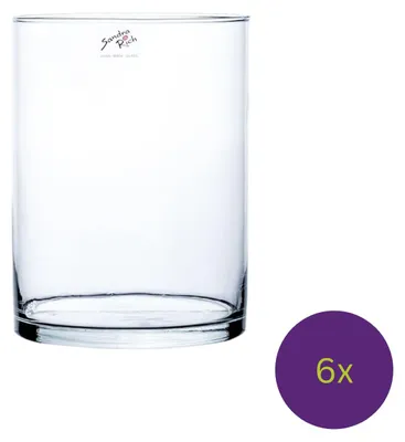 Produktbild von 6 Zylinder Glasvasen H. 20cm D. 15cm Dekoglas CYLI Sandra Rich