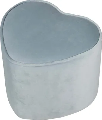 Produktbild von roba Kinderhocker in Herzform „Lil Sofa“, bequemer Hocker, mit Samtstoff in Sky/Hellblau, Pouf