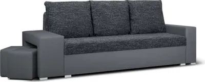 Produktbild von 3-Sitzer-Sofa mit Schlaffunktion HUBERT2 - Grau/grau