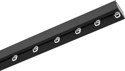 Produktbild von 1- läufig 240 cm Gardinenstange Innenschiene Decke Blende 5 cm schwarz Schiene Vorhangschiene Gardinenschiene    Innenlaufrollen mit Faltenhaken
