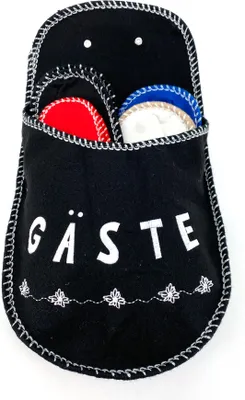 Produktbild von heimtexland ® Gästepantoffeln 4er Set Filz Gäste Hausschuhe Filzpantoffeln mit Hängetasche Gästeschlappen Typ879 Gäste