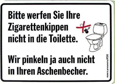 Produktbild von Hinweisschild - Bitte werfen Sie Ihre Zigarettenkippen... - Gr. ca. 25 x 15cm - 309020