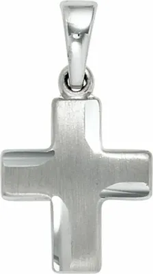 Produktbild von JOBO Anhänger Kreuz 925 Sterling Silber massiv rhodiniert teilmattiert