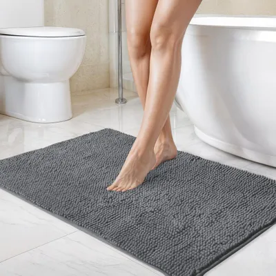 Produktbild von Rutschfeste, weiche Badematte, Graphit – Duschmatte 40 x 60 cm
