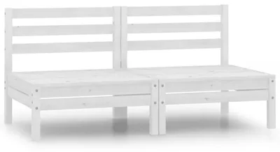 Productafbeelding van vidaXL Tuinset, 2-zits, wit, grenenhout, massief