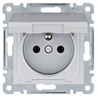 Obrázok produktu pre Zásuvka Lumina s uzemňovacím kontaktom a krytom, 16 A/250 V AC, strieborná, model WL1122